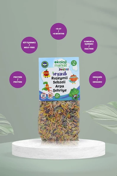 Organik Ruşeymli Sebzeli Arpa Şehriye250gr3Paket Organic Vermicelli Vegetable BarleyNoodle250Gr3pack - 4