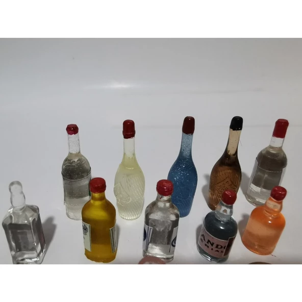 minyatür cam görünümlü şiseler 13 parça. - 3