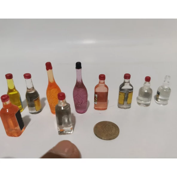 minyatür cam görünümlü şiseler 10 parça - 2