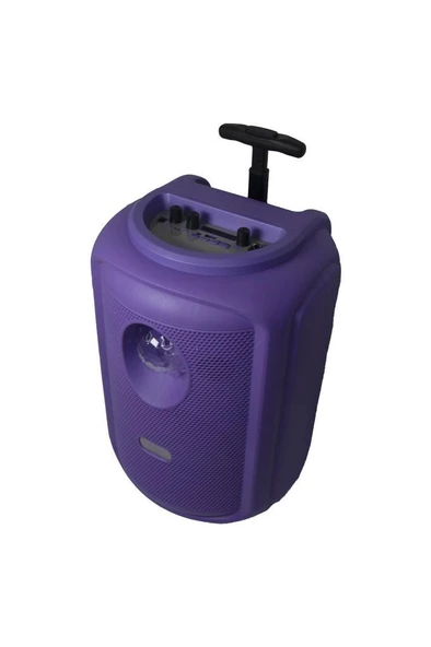 Torima KTS-2111 Mor RGB Ledli Mikrofonlu Tekerlekli Bluetooth Hoparlör Speaker - Resim 5