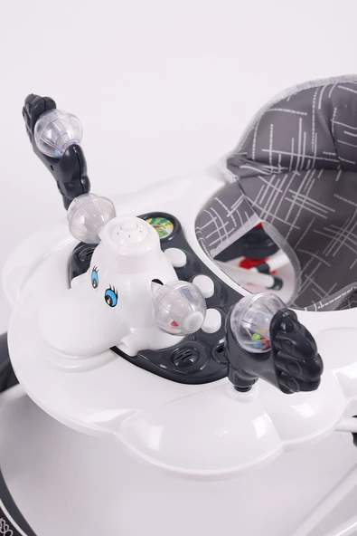 Vavbaby Carolin Oyuncaklı 3 Kademeli Örümcek Bebek Yürüteci Füme - 7