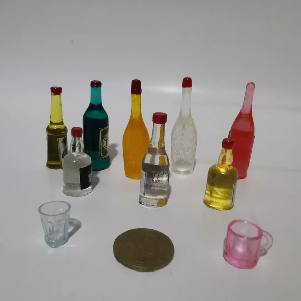 minyatür cam görünümlü şiseler 10 Parca - 5