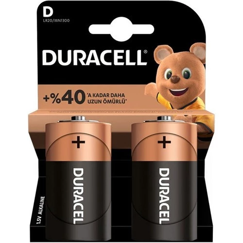 Duracell LR20/MN1300 D Büyük Boy Pil (2li Paket)