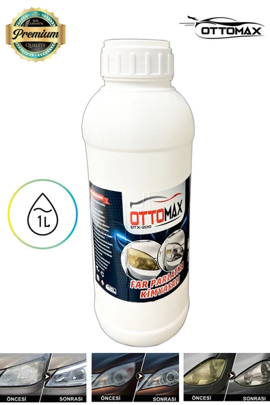 OTTOMAX Far Temizleme Sıvısı 1 Litre  Far Parlatma Ve Temizleme Kloroform Sıvısı Kimyasal Solüsyonu