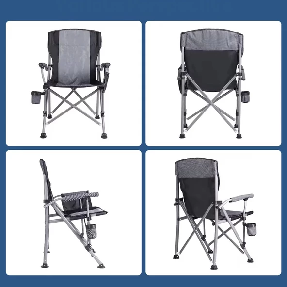Efsane Kamp - Profesyonel Fold&Go Katlanır Kamp Sandalyesi – Gri - 5
