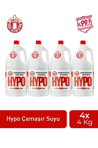 Hypo Çamaşır Suyu 4 kg x 4 Adet