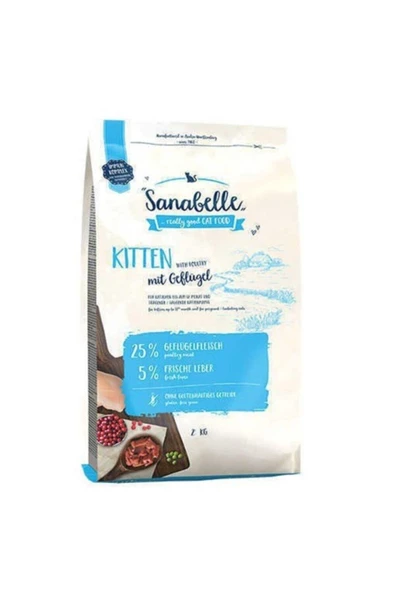 Sanabelle Kitten Gulutensiz Hamile Anne ve Yavru Kedi Maması 2 kg