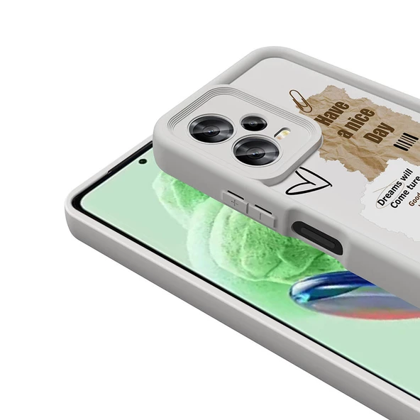 Xiaomi Redmi Note 12 5G Kılıf Kamera Korumalı Baskılı Arka Yüzey Klas Kapak - Resim 7