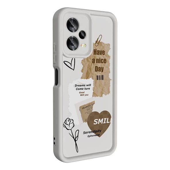 Xiaomi Redmi Note 12 5G Kılıf Kamera Korumalı Baskılı Arka Yüzey Klas Kapak - Resim 12