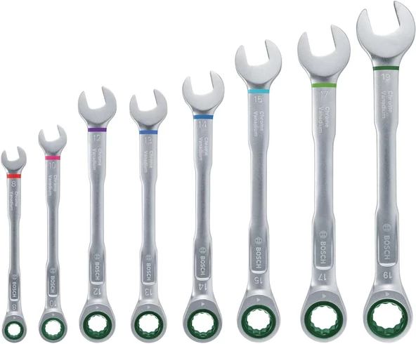 Bosch Cırcır Kombine Anahtar Seti 8 Parça - 1600A027PS - 2