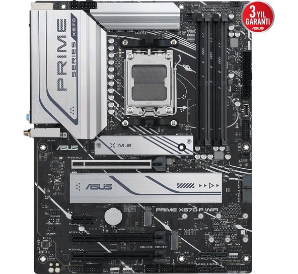 X670-P Wıfı Amd X670 Am5 Ddr5 6400 Dp Hdmı 3X M2 Usb3.2 Ax Wifi + Bt Aura Rgb 2.5Gbit Lan Atx - 2