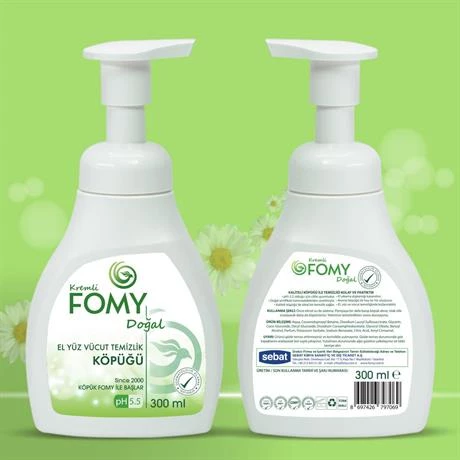 FOMY Doğal ve Narin El Temizleme Köpüğü - Özenle Hazırlanmış Nemlendirici Yenileyici Formül 4x300ml - 3