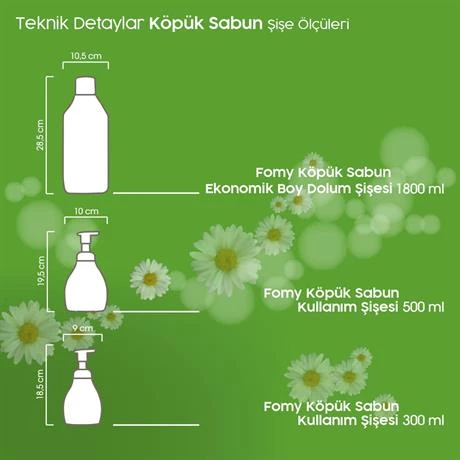 FOMY Doğal ve Narin El Temizleme Köpüğü - Özenle Hazırlanmış Nemlendirici Yenileyici Formül 1800ml - 6