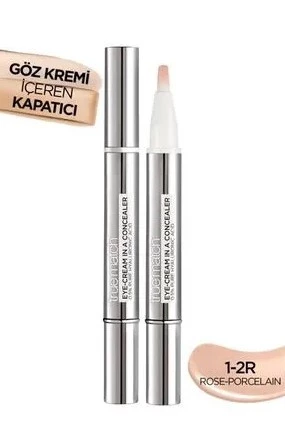 LOREAL PARİS KAPATICI & TRUE MATCH GÖZ KREMİ İÇEREN 2Sİ 1 ARADA NO: 1-2 ROSE PORCELAIN