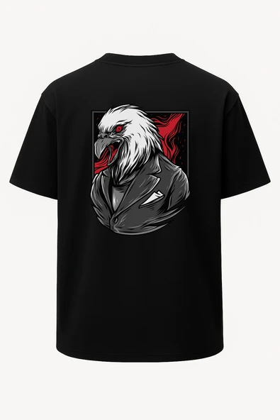 Oversize Dark Hunter Kartal Baskılı Unisex Tişört