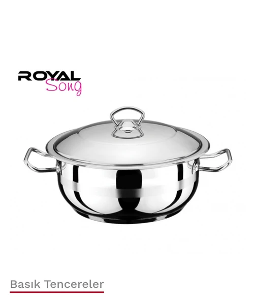 ROYAL Gastro Basık Çelik Tencereler 40x16 cm