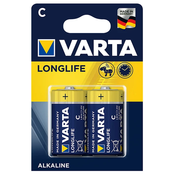 VARTA LONGLIFE POWER ALKALİN ORTA BOY C PİL 2Lİ PAKET FİYAT (4593)