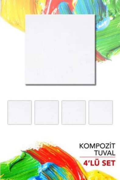 15x15 cm Pres Kompozit Tuval 4'lü Paket