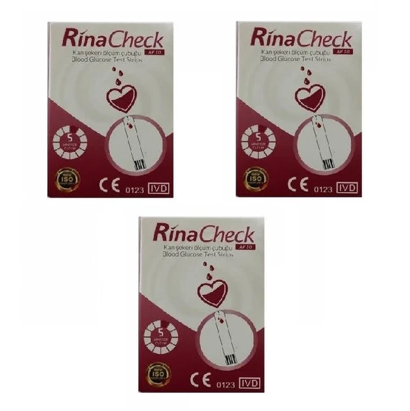 Rina Check AP10 Seker Ölcüm Strip (Stribi) 50 Adet 3 Kutu