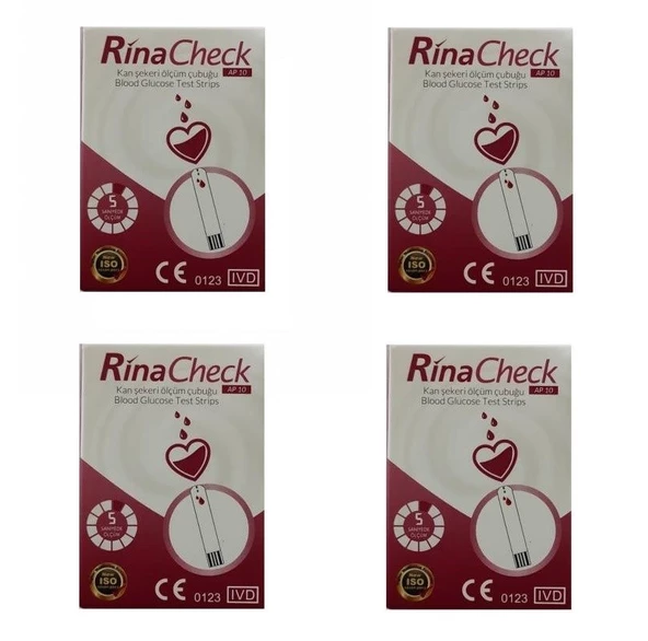 Rina Check AP10 Seker Ölcüm Strip (Stribi) 50 Adet 4 Kutu