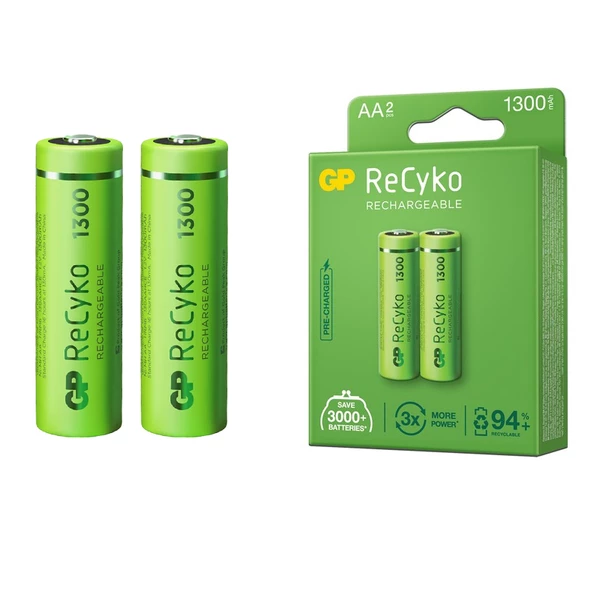 GP RECYKO 1300 MAH R6 AA ŞARJLI 2Lİ KALEM PİL GP130AAHCE-2EB2 (GPRHC132E000) (4593)