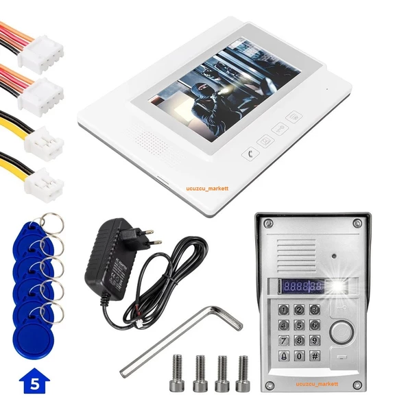 7 İNÇ DOKUNMATİK EKRAN GÖRÜNTÜLÜ DİAFON SİSTEMİ (TEK DAİRE İÇİNDİR ŞİFRE + KARTLI GEÇİŞ ÖZELLİKLİDİR) - 3