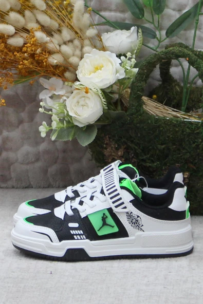 Fort Cool King Kısa Siyah Yeşil Rahat Sneaker Çocuk Ayakkabı - 3