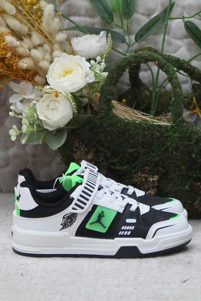 Fort Cool King Kısa Siyah Yeşil Rahat Sneaker Çocuk Ayakkabı