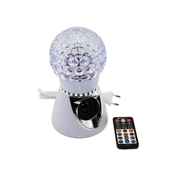 BLUETOOTH - KUMANDALI - KABLOLU HOPÖRLÖRLÜ DÖNERLİ DİSKO LAMBA (4593)