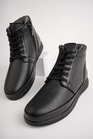 Muggo DEWEY Garantili Fermuarlı Bağcıklı Kürklü Soğuk Geçirmez Erkek Bot - 2