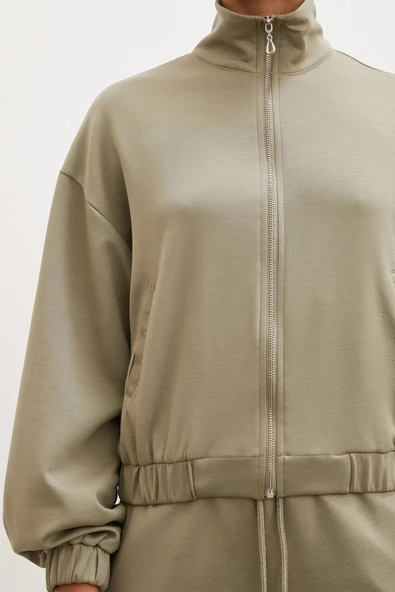 Fermuarlı Sweatshirt Çağla - 3