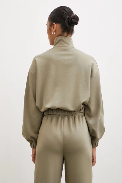 Fermuarlı Sweatshirt Çağla - 2