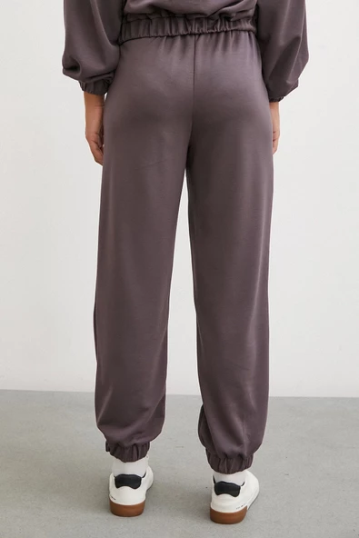 Lastikli Cepli Eşofman Altı Kahve - Resim 2