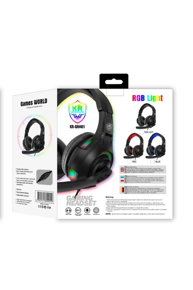 Pell GM404 KABLOLU KULAK ÜSTÜ MİKROFONLU KULAKLIK RBG - Resim 3