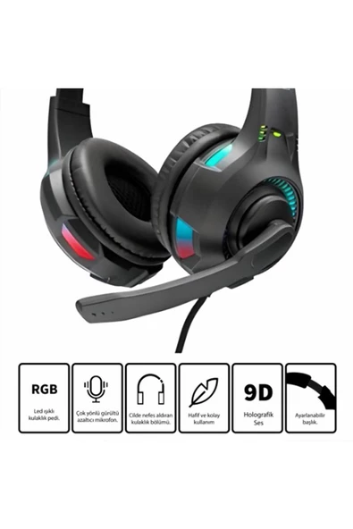 Pell GM402 KABLOLU KULAK ÜSTÜ KULAKLIK PC / OYUN / TELEFON - 2