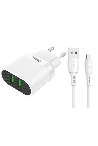 Pell E06 Micro USB Hızlı Şarj Cihazı 2 USB Girişli Başlık