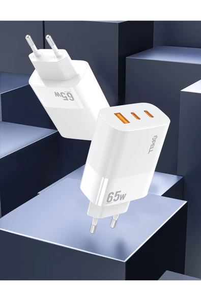 Pell PD 65w Ultra Fast Changer Turbo Şarj Başlığı 2 Type-C + Usb - Resim 2