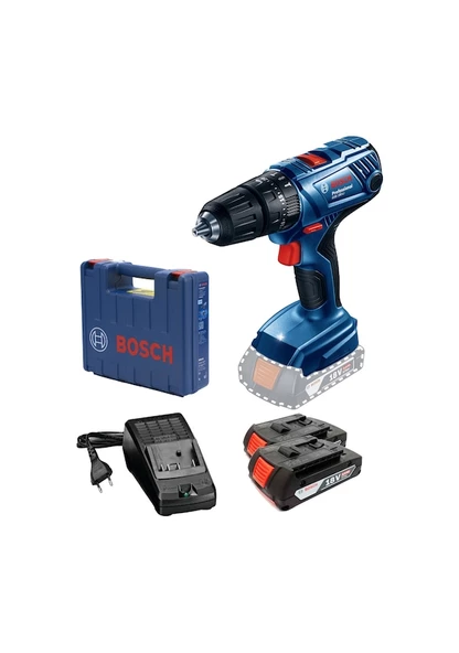 Bosch Professional GSB 180-LI 2.0 Ah Çift Akülü Darbeli Delme Vidalama Makinesi - 06019F8307