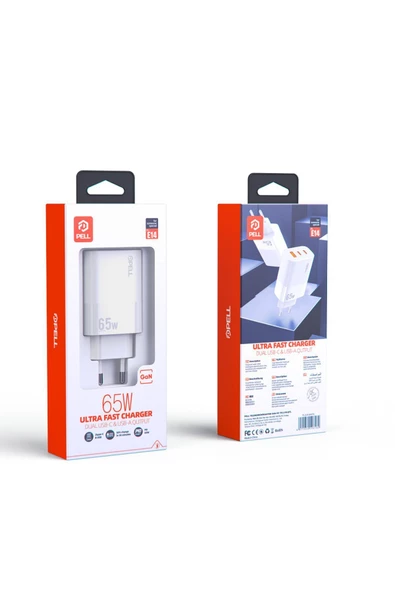 Pell PD 65w Ultra Fast Changer Turbo Şarj Başlığı 2 Type-C + Usb - Resim 3