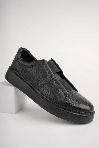 Muggo FERNANDO Garantili Hakiki Deri Bağcıksız Lastik Detaylı Erkek Günlük Ayakkabı - 8