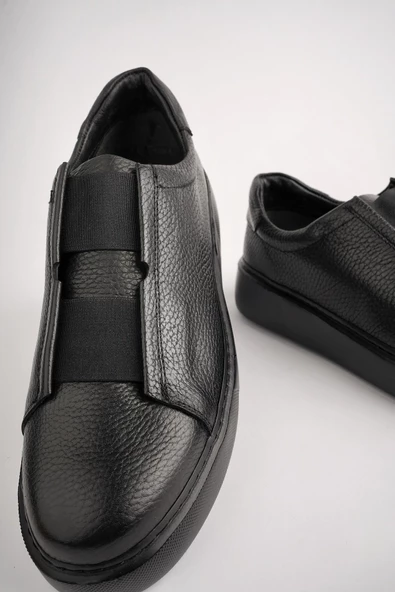 Muggo FERNANDO Garantili Hakiki Deri Bağcıksız Lastik Detaylı Erkek Günlük Ayakkabı - 7