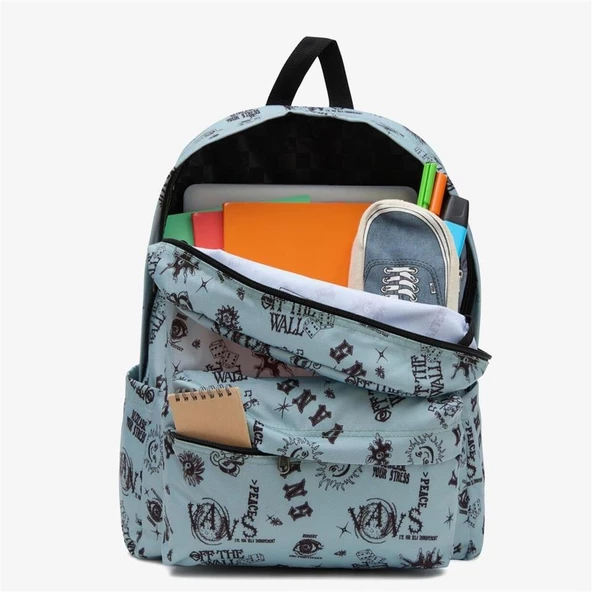 Vans Old Skool 22L Sırt Çantası Desenli Yeşil - Resim 3