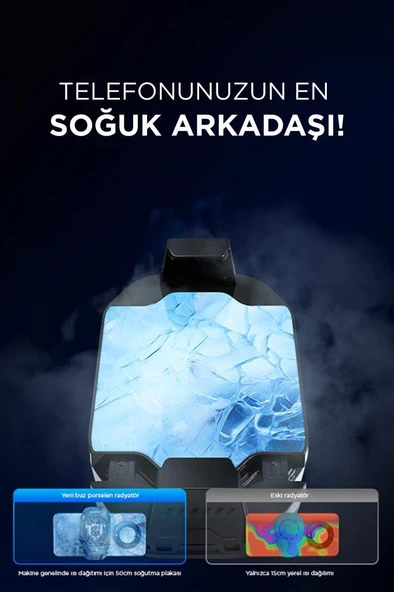 Torima F-25 Kablolu Cep Telefonu Soğutma Fanı Gamer Oyuncu Radyatör Soğutucu Siyah - 5