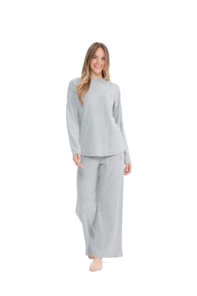 U.S. Polo Assn. 17085 Kadın Yuvarlak Yaka Pijama Takımı
