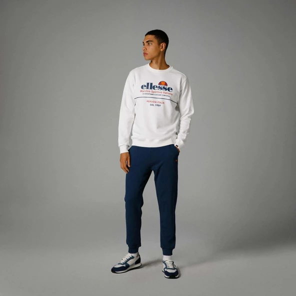 Ellesse Bisiklet Yaka Sweatshirt Kırık Beyaz Erkek EM273 - 4