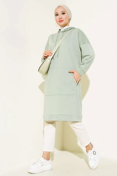 Kanguru Cepli Tunik Çağla Yeşili ürün görseli 1