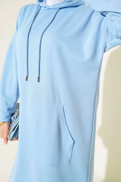 Kanguru Cepli Tunik Bebe Mavi - Resim 4