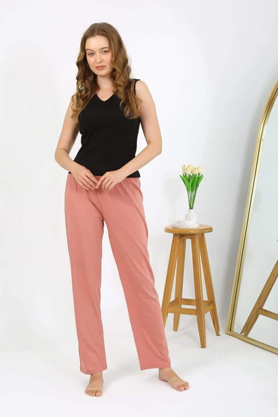 Akbeniz Kadın Penye Düz Tek Alt Somon Pijama 27538 - 2