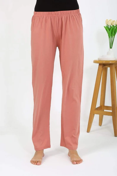 Akbeniz Kadın Penye Düz Tek Alt Somon Pijama 27538 - 3