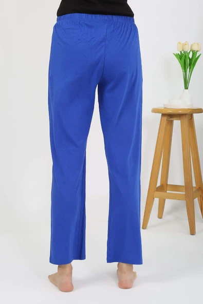 Akbeniz Kadın Penye Düz Tek Alt Pijama 27538 Sax - 4